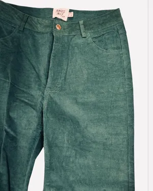 NWT Princess Polly Dark Green Nadia Corduroy Pants Flare Leg High Waist Rise 6 thumbnail 4