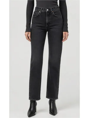 AGOLDE 90's Pinch Waist Jeans, Black Tea, 23” thumbnail 2
