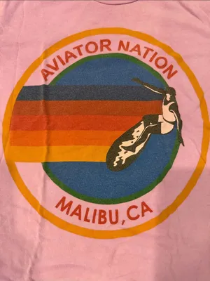 Aviator Nation Malibu CA Lilac Purple Graphic Tee XS Womens Soft T-Shirt thumbnail 2