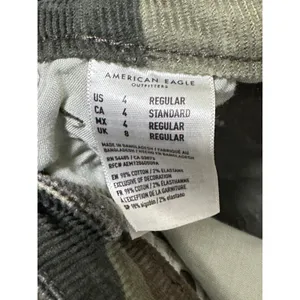 American Eagle Camo Mom Jeans Womens 4 Regular Green Corduroy Super Stretch HE17 thumbnail 7