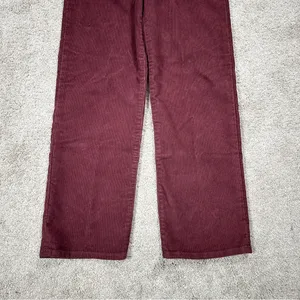 Levi’s Women’s Ribcage Straight Ankle Corduroy Pants High Rise Retro in Red 25 thumbnail 6