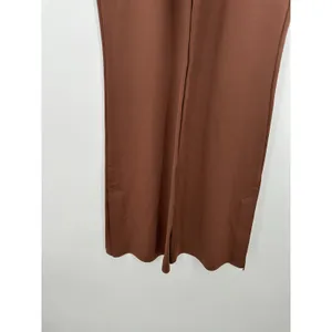 Athleta Venice Wide Leg Pant Chocolate Brown High Rise Ribbed Waist XXS Pockets thumbnail 5