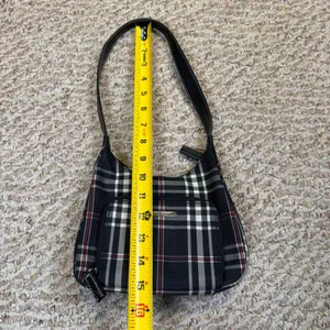 VTG Nine West Black Plaid Shoulder Bag Organizer Mini Purse Y2K Style Punk thumbnail 5