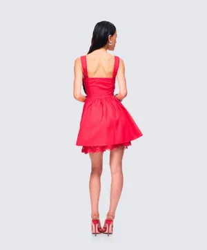 Finesse Red lace trim mini dress thumbnail 3