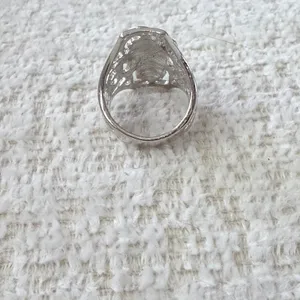 Silver and Turquoise Cactus Ring Size 8.5 thumbnail 4