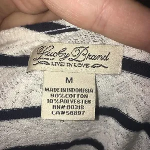 Lucky Brand striped blouse, banded knit hem thumbnail 3
