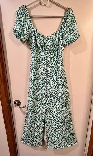 NWOT Kookai Green and White Cheetah Printed Maxi Dress - Size 4 thumbnail 1