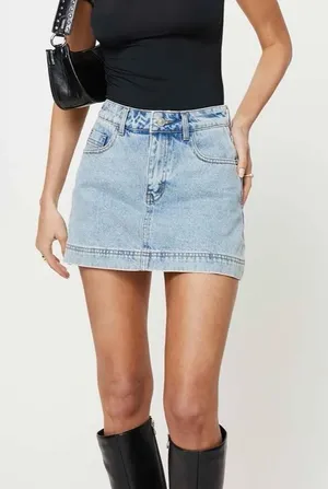 Princess Polly Brand Light Blue Denim Mini Skirt & Shorts combined TrendyFashion thumbnail 1