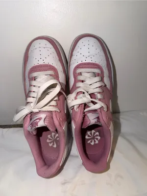 Nike Women's Pink and White Low-Top Sneakers thumbnail 6