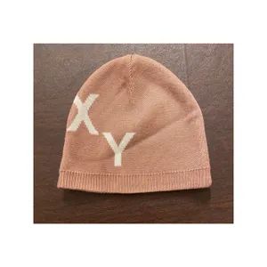 Roxy Knit Beanie‎ Hat Brown Tan Logo Slouchy Winter Ski Snowboard Pink White thumbnail 3