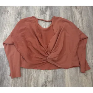 Aerie Weekend Pretty‎ Back Sweatshirt Women Terracotta Twist Back Cotton Size XS thumbnail 3