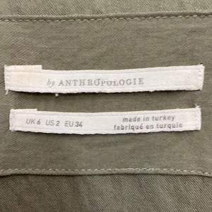 Anthropologie Olive Green Twist Front V-Neck Midi Dress Long Sleeve Size 2 thumbnail 5