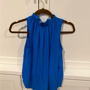 Ann Taylor Vibrant Blue Ruffled Blouse thumbnail 3