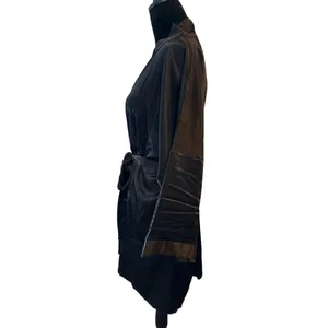ADORE ME Women's Kimono Belted Robe Black 0/XS Silky Nightwear Stretch NEW thumbnail 3