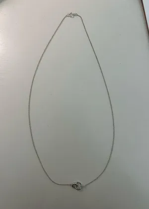 Silver linked infinity necklace thumbnail 1