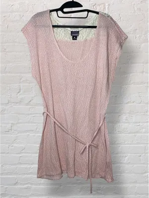 Motherhood Maternity Oh Baby! Maternity Pastel Pink Lace Back Tunic Cozy Coquette thumbnail 1