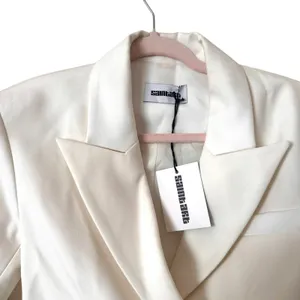 SAINT ART Bryn Cropped Tuxedo‎ Blazer White NWT Small thumbnail 4