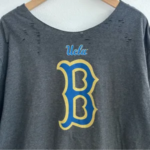 Adidas UCLA Bruins Gray Off the Shoulder T-shirt thumbnail 2