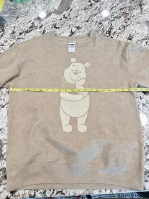Disney Winnie the Pooh Embroidered Sweatshirt Beige Size S thumbnail 4
