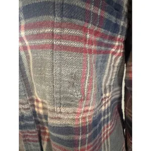 American Eagle Womens Grunge Plaid Flannel Button Down Shirt Large Distressed thumbnail 4