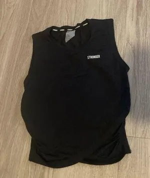 Stronger athletic crop top Black thumbnail 1