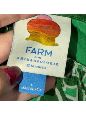 Farm Rio Anthropologie Green One Shoulder Maxi Dress L thumbnail 8