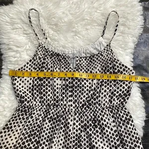 Y2k Old Navy White Brown Polka Dot Tank Top Keyhole Boho Cottagecore Summer thumbnail 7