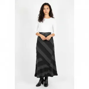 Ilusion Gray Patchwork cottage farmhouse granny core Maxi Skirt 8 thumbnail 6