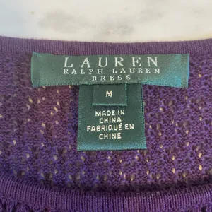 Ralph Lauren Pointelle Knit A-Line Dress Size M Purple (Retail‎ $169) Fit Flare thumbnail 8