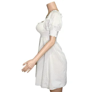 HILL HOUSE Athena Nap Dress, White Swiss Dot, Small thumbnail 9