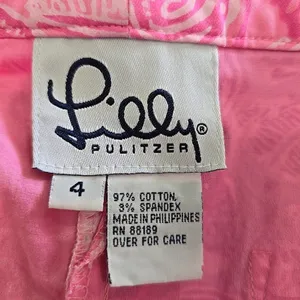 Lilly Pulitzer Womens Pink Seashell Cropped Straight Leg Pants Size 4 thumbnail 5