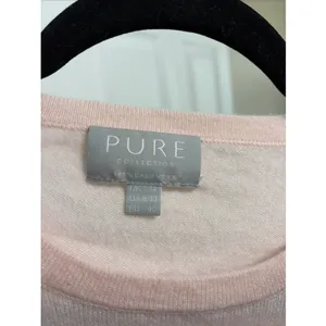 Pure Collection Short Sleeve Sweater Womens Size 8/10 Pink 100% Cashmere Knit thumbnail 3