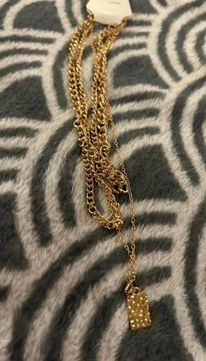 Necklace gold tone fashion jewlery custom thumbnail 1