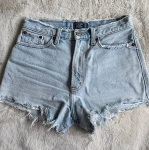 Abercrombie & Fitch Light Wash Distressed Denim Shorts thumbnail 1