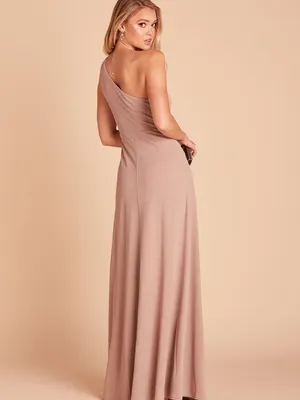Birdy Grey Kira One Shoulder Bridesmaid Dress Size Small Taupe thumbnail 3