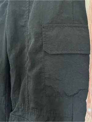 No Boundaries Black Nylon Windbreaker Cargo Parachute Pants Size XS thumbnail 4