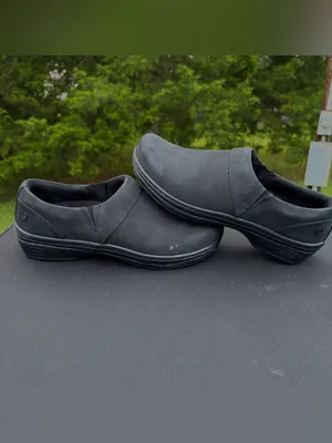 Klogs Footwear Mission Black Leather Slip Resistant Work Clogs Nursing Shoes 8.5 thumbnail 2
