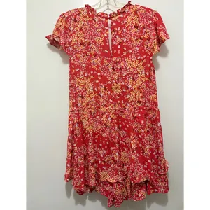 Francesca's Mi Ami Dedra Floral Tiered‎ Ruffled Romper Large NWT Pink thumbnail 4