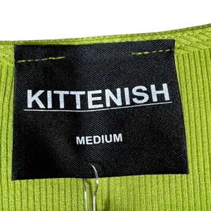 NWT Kittenish Knotted Cutout Ribbed Mini Dress Lime Green Party Bodycon Size M thumbnail 4
