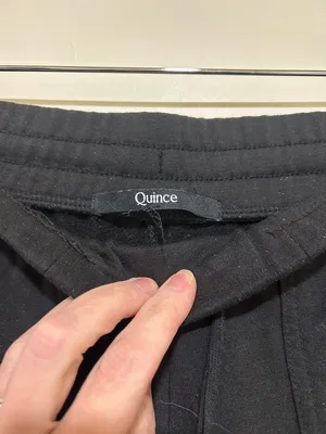 Quince Supersoft Fleece Wide Leg Cropped Pants in Black Size Small thumbnail 3