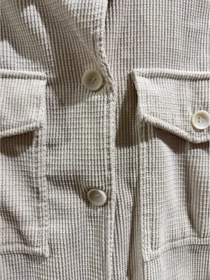 Ashley Utility Collection Beige Corduroy Button-Up Shirt Jacket, Size M thumbnail 3