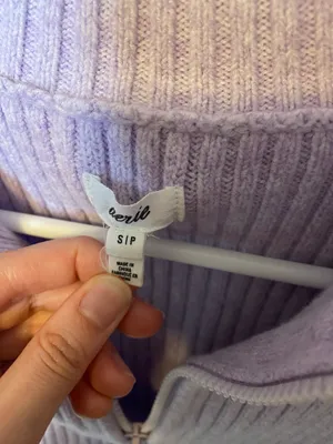 Aerie Half-Zip Pullover Lilac Sweater  thumbnail 3