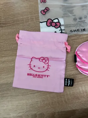 Hello Kitty Pink Satin Sleep Mask with Matching Pink Drawstring Pouch thumbnail 6