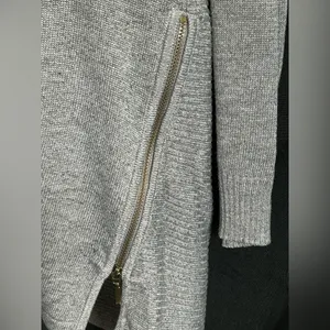 Worthington Gray Women's Open Front Cardigan Sweater with Zipper Detail SZ SM thumbnail 5