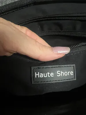 Haute Shore Textured Gray Carry Bag with Black & Silver Stripe thumbnail 3