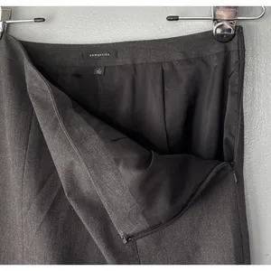 Semantiks Skirt Size 2 Charcoal Wool Career Pleated Ruffle Academia Office Siren thumbnail 3