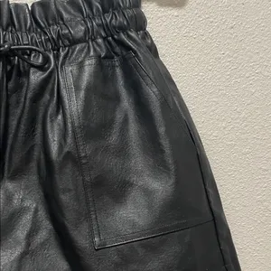 QIANXIZHAN Women's Leather Shorts, Faux High Waisted Wide Leg thumbnail 8