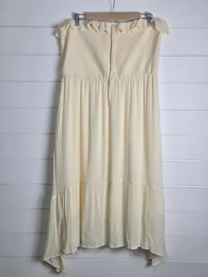 Hollister Cream Smocked Strapless Ruffle Maxi Dress size XXL P thumbnail 5