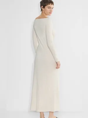 Aritzia The Group by Babaton Luxe Lounge Tulsi Ribbed Maxi Dress M Oatmeal thumbnail 2