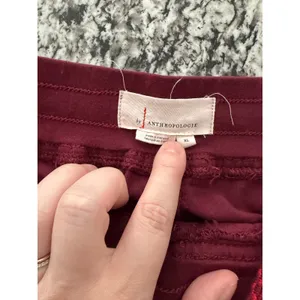 Anthropologie Leigh Corduroy Cargo Jogger Pants Burgundy Maroon Utility thumbnail 9